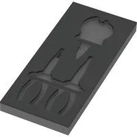 9881 Schaumstoffeinlage für KNIPEX Zangen Set 2, leer schwarz/grau, für Tool Rebel Werkstattwagen