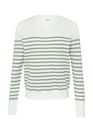 s.Oliver - Strickpullover grün|creme - Gr. - 40
