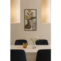 moebel-direkt-online Wanddekoobjekt Vase mit Blumen, teils aus MDF, teils aus Metall