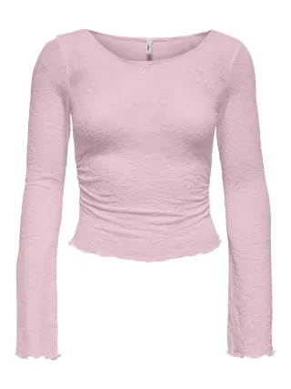ONLY - ONLVINNIE L/S BOATNECK RUCHING TOP JRS Pale Lilac - Gr. - S