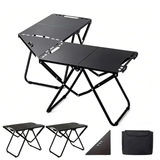 Xmund Camping Table, Outdoor and Sports Gear, Lightweight Portable Folding Tables, Carbon Steel Multifunctional Barbecue