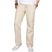 Alessandro Salvarini Leinenhose Herren – leichte Sommerhose Baumwolle Luftige Hose mit Kordelzug und bequemem Schnitt