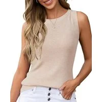 Arach&Cloz Tanktop Damen Stricktop Ärmellose Leichte Wolle Pullover Oberteile ideal für Alltag, Büro und Freizeit.