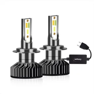 INFITARY F4 H4/H7/H11/H13/9005/9006 Car LED Headlight Bulb 4 Colors Flash IP68 Waterproof Automotive Headlights High Bri
