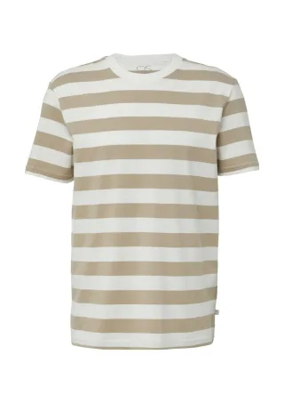 Q/S designed by - T-Shirt mit Rundhalsausschnitt und Blockstreifen beige - Gr. - S