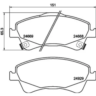 Hella Bremsbel?ge vorne Toyota Auris Avensis Corolla Verso