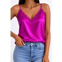 Worldclassca Trägertop Worldclassca Damen Trägertop mit Spitze Sommer Spaghetti Top Locker Trägertop mit Spitze - Sommer Top