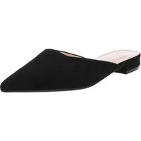 Ital-Design Elegante Slipper aus Wildlederimitat für Damen Pantolette (89372407) Blockabsatz Pantoletten in Schwarz