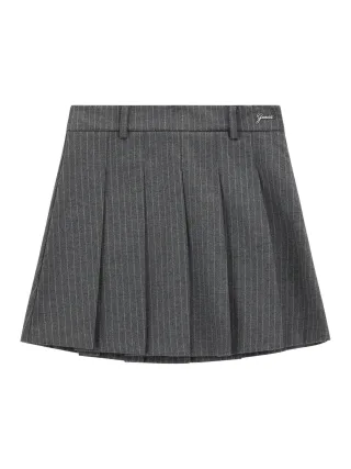 Guess Kids - PINSTRIPE MIDI SKIRT_CEREMONY GREY MELANGE PINS - Gr. - 10