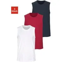 H.I.S Muscleshirt, Unterziehshirt, Unterhemd für Herren (3er-Pack) unifarben, Rundhalsausschnitt, aus Baumwolle