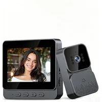 Topcony Überwachungskamera Video-Türsprechanlage Videotürklingel Video Doorbell 4,3 Zoll kabellos (Außen, Innen, Türklingel-Kamera, kabellos, mit Monitor, Video Gegensprechanlage mit 11cm Zwei-Wege-Audio, großem Bildschirm, Telefon-Sicherheitskamera)