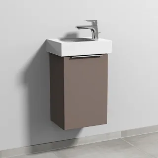 Sanipa 3way Waschtischunterbau zu Geberit iCon Waschtisch mit 1 Tür, Taupe-Matt UP6581T