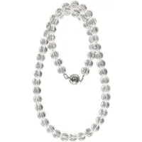 Bella Carina Perlenkette Kette mit Bergkristall Perlen 8 mm Magnetverschluss, mit Bergkristall