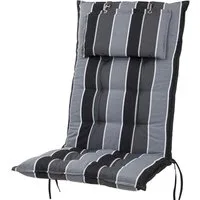Sun Garden Hochlehnerauflage Hochlehner Monte 20208-710 119x50x8 cm grau gestreift Sun Garden, (1 St), Halteband verstellbar mit Bindebändern