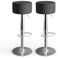 Vicco Barhocker, Schwarz, 38.5 x 92 cm 2 Teilig (2-er Set, 2 St., 2-er Set), mit Fussstütze