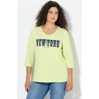 Ulla Popken T-Shirt Shirt New York Slim V-Ausschnitt 3/4-Arm