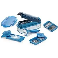 Genius Gemüseschneider Nicer Dicer smart Set-10 tlg. Gemüsehobel Küchehelfer Zerkleiner, Spülmaschinengeeignet, Schneid-Deckel mit Selbstreinigungsfunktion
