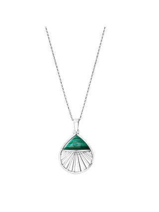 Zeeme Gemstones Anhänger mit Kette 925/- Sterling Silber rhodiniert Malachit