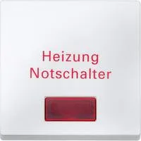 Wippe für Heiz-Not-Aus-Schalter mit rotem Kontrollfenster, 1-fach, Thermoplast weiß (matt), Retail