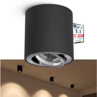 linovum LED Aufbaustrahler Schwenkbare Aufbauleuchten CORI schwarz gebürstet für GU10 Deckenlampe