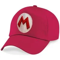 Blondie & Brownie Baseball Cap Kinder Mario Luigi Logo Stick Patch in Grün und Rot Kinder Mario Baseball Cap rot mit Stick Patch Retro Gaming Style