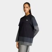 adidas Originals Langarmshirt LAYERED LS mit Rundhalsausschnitt, aus Baumwolle, normale Länge