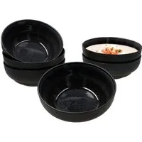 MamboCat Rührschüssel 6er Set Schale Zakynthos Reactive Glaze Schwarz, Ø 17 cm - 24327312, Steingut