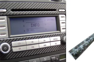 Premium Innenraum Zierleisten Dekor Blende Design Folie Set in Camouflage Matrix