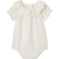 vertbaudet Blusentop Baby Body aus Musselin mit Volantkragen
