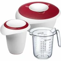 WESTMARK Rührschüssel Back-Set, 3-tlg.: 1 Rührschüssel 2,5 l, 1 Quirltopf 1 l, 1 Messkanne, SAN, PP, PE, Made in Germany