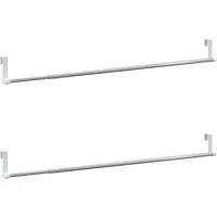 vidaXL Fensterdekoration Gardinenstangen 2 Stk. Weiß und Silbern 60-105 cm Aluminium