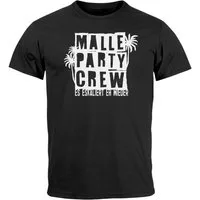 MoonWorks Print-Shirt Herren T-Shirt Mallorca Malle Party Crew Es eskaliert eh wieder mit Print