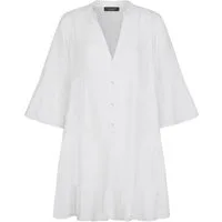 SASSYCLASSY Minikleid Musselin Sommer Kleid 3/4 Ärmel und Volants, 100 % Baumwolle, Made in Italy