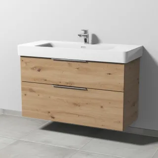 Sanipa 3way Waschtischunterbau zu Laufen Pro S Waschtisch mit 2 Auszügen, Eiche Natural-Touch UM77085