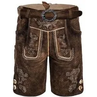 Nübler Trachtenlederhose Kinderlederhose kurz Adam in Dunkelbraun von Nübler