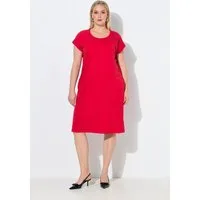 Ulla Popken Minikleid Jerseykleid Ziersteine Oversized Rundhals Halbarm