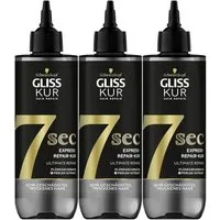Gliss Kur Haarspülung 3 x Schwarzkopf Gliss Kur 7 Sec Express Kur Ultimate Repair je 200ml H