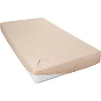 Primera Spannbettlaken Mako-Feinjersey Spannbetttuch, Mako-Jersey, Gummizug: rundum, (1 Stück), Geeignet für Standardmatratzen bis 22 cm, 100% Baumwolle