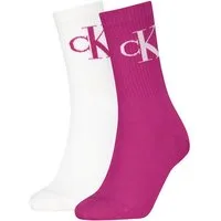 Calvin Klein Jeans Socken CKJ WOMEN SOCK 2P MONOGRAM (2-Paar, 2 Paar) mit extra breitem Bündchen, Cotton-Mix, elastisch