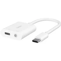 Belkin RockStar 3,5mm-Klinken-Audio- und USB-C-Ladeadapter Audio-Adapter USB Typ C zu 3,5-mm-Klinke, 4,68 cm, kompatibel mit USB-PD und Quick Charge 2.0