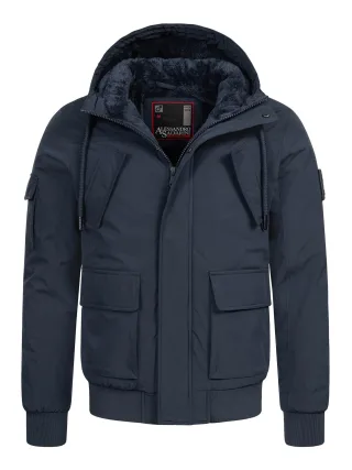 Alessandro Salvarini Herren Winterjacke AS-432 – Klassisch, Mit Fleecefutter & Kapuze