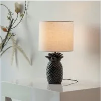 OTTO home Tischleuchte Torrik - Tischlampe im Ananas Design, Ein-/Ausschalter, ohne Leuchtmittel, Warmweiß, Leinenschirm, Ananas, Pineapple, E14