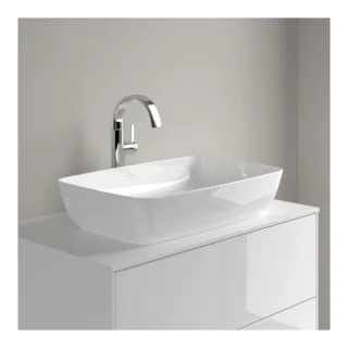 Villeroy & Boch Artis Aufsatzwaschtisch 41725801 58 x 38 cm, ohne Hahnloch/Überlauf, Weiß Alpin