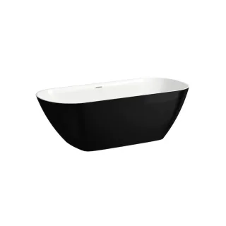 LAUFEN freistehende Badewanne LUA 750x1700x540, Aussen: schwarz glänzend, Innen: weiss glänzend H2200820640001