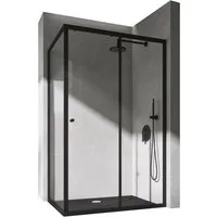 doporro Eckdusche Duschkabine Schiebetür 90x90 6mm ESG Schiebemechanismus 190cm R16L, BxT: 120x90 cm, Einscheibensicherheitsglas, ebenerdiger Einbau möglich, 15mm Verstellbereich