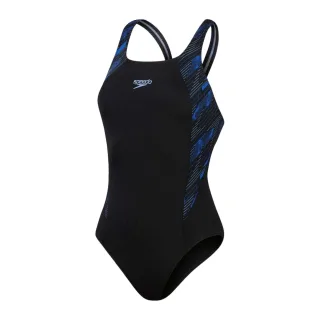 Speedo - "Hyper Boom" Badeanzug für Damen, Halboffener Rücken (Schwarz/Blau)