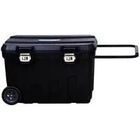 Mobile Montagebox, 90 Liter, Werkzeugwagen schwarz, mit Trolley-Griff