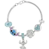 Disney Armband Versilbertes Stitch Charm-Armband (Set)