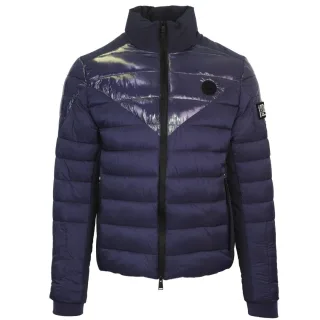 Plein Sport Schlichte gesteppte Jacke in Marineblau