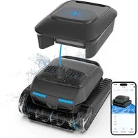 AIRROBO Poolroboter CP400 poolroboter akku wand und boden,mit Skimmer-Funktion, (Geeignet für die Reinigung von Böden, Wänden, Wasserlinie und Wasseroberflächen, Geeignet für die meisten Schwimmbäder), 4 Motoren,Die Komplettlösung für die Poolreinigu